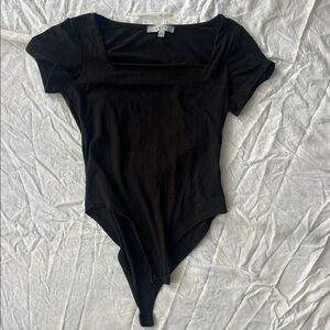 Gaze Black Bodysuit Top